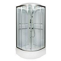 Душевая кабина AvaCan L510 LED, 100×100 см, четверть круга, прозрачное стекло, универсальная ориентация, с крышей, с гидромассажем