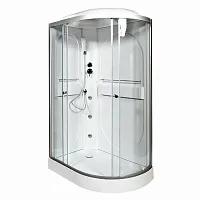 Душевая кабина AvaCan L602L с гидромассажем, 120×80 см, асимметричная форма, прозрачное стекло, левая ориентация, крыша.