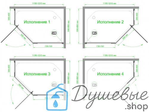 Душевой уголок Royal Bath RB 1285TR-C-BL 85х120х200 матовое фото 5