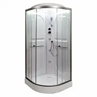 Душевая кабина AvaCan L601 LED с гм. 100×100 см, четверть круга, прозрачное стекло, универсальная ориентация, крыша, гидромассаж.