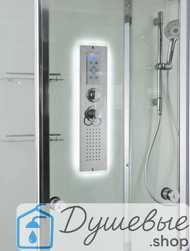 Душевая кабина AvaCan V2810LED 100×80 см, прямоугольная, прозрачное стекло, универсальная ориентация, крыша, гидромассаж фото 16