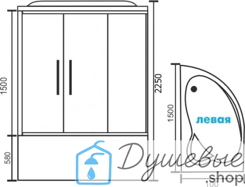 Душевая кабина Royal Bath 150ALP-T L фото 12
