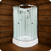 Душевая кабина AvaCan D271, 100×100 см, четверть круга, матовое стекло, универсальная ориентация, без крыши, без гидромассажа