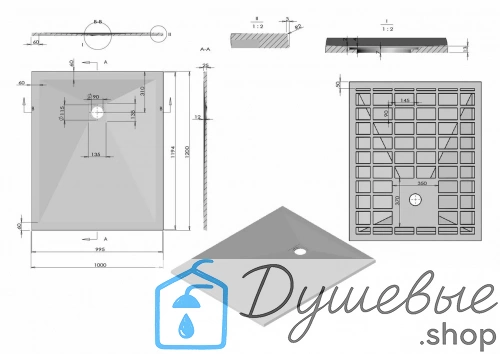 Поддон для душа из искусственного камня Vincea VST-4SR1012W, 1200*1000*25, белый матовый фото 6