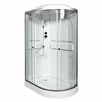 Душевая кабина AvaCan L602L с электрикой, 120×80 см, асимметричная форма, прозрачное стекло, левая ориентация, с крышей, без гидромассажа