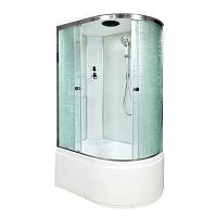 Душевая кабина AvaCan EM 4512 L 120×80 см, асимметричная форма, стекло с узором, левая ориентация, крыша, без гидромассажа