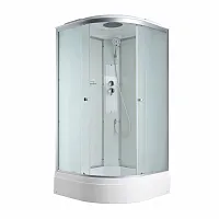 Душевая кабина AvaCan C3010 стандартная 100×100 см, четверть круга, матовое стекло, универсальная ориентация, с крышей, без гидромассажа.