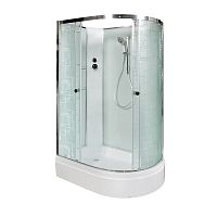 Душевая кабина AvaCan EM 2712 N L, 120×80 см, асимметричная, стекло с узором, левая ориентация, без крыши, без гидромассажа