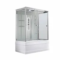 Душевая кабина AvaCan V5015LED, 150×85 см, прямоугольная, прозрачное стекло, крыша, гидромассаж.